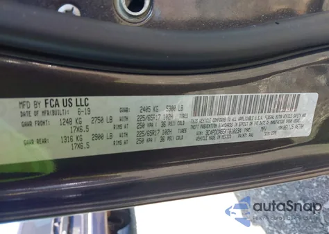 2019 Dodge Journey Se Value Package z USA, uszkodzony, nr VIN 3C4PDCAB5KT810234